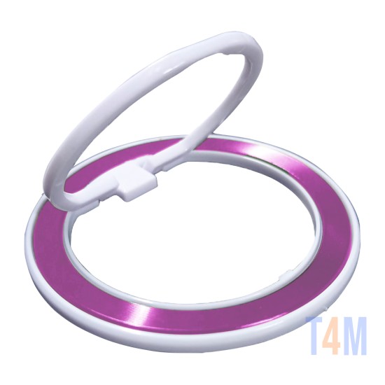 Suporte de Anel para Todos Os Smartphones Rotação de 360° Rosa/Branco